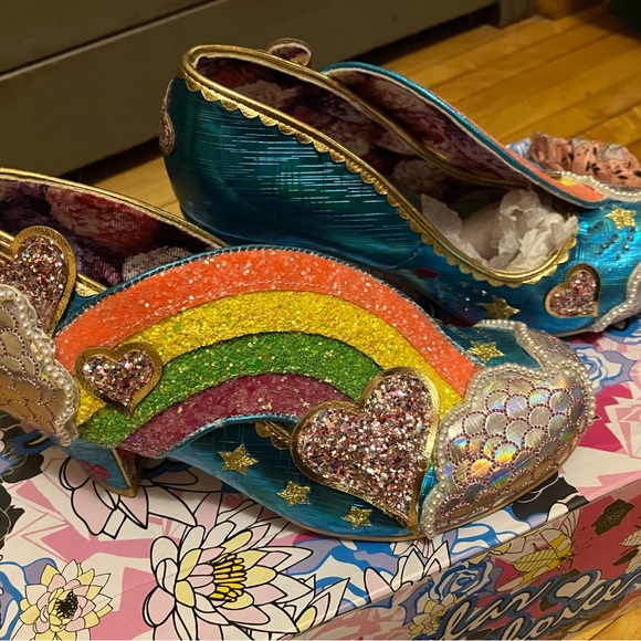 NIB Irregular Choice Rainbow Glitter Heels - Multicolor - Picture 6 of 6